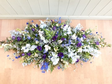 Blue wildflower casket sp