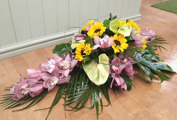 Vibrant tropical casket