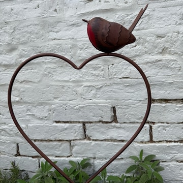 Garden stake robin