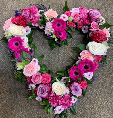 Open pink heart