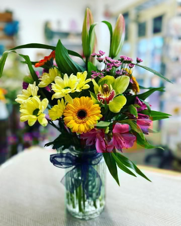 Vibrant vase arrangement