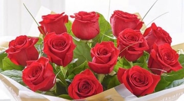 A dozen of red roses