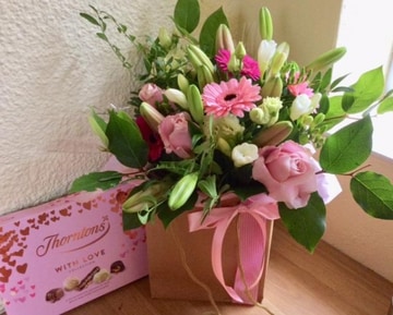 Pink handtie chocolates