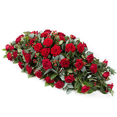 Red rose coffin spray