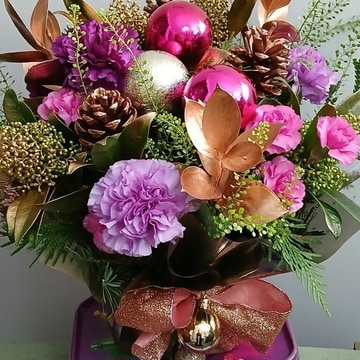 Christmas posy and chocolates