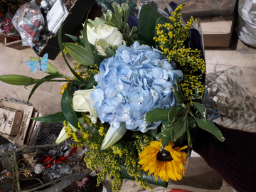Blue hydrangea bouquet