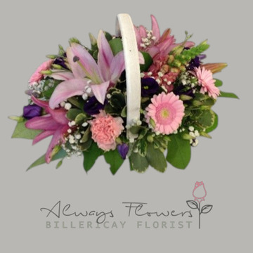Pink lily basket