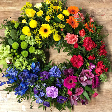 Rainbow open luxury wreath