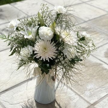 White classic metal jug