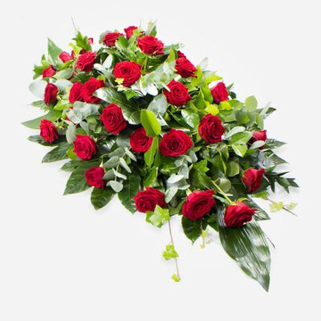 Red rose casket spray