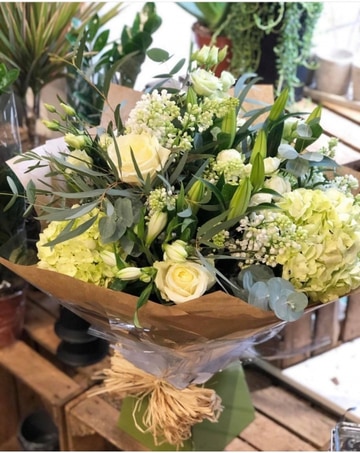 Elegant white hand tied