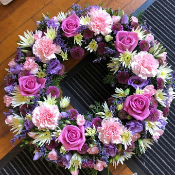 Pink and purple wreath