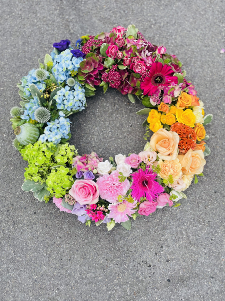 Rainbow wreath