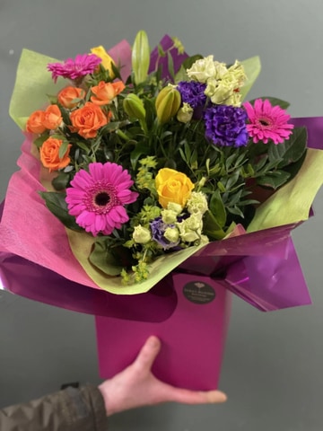 Vibrant hand tied bouquet