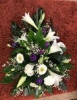 White and purple spray