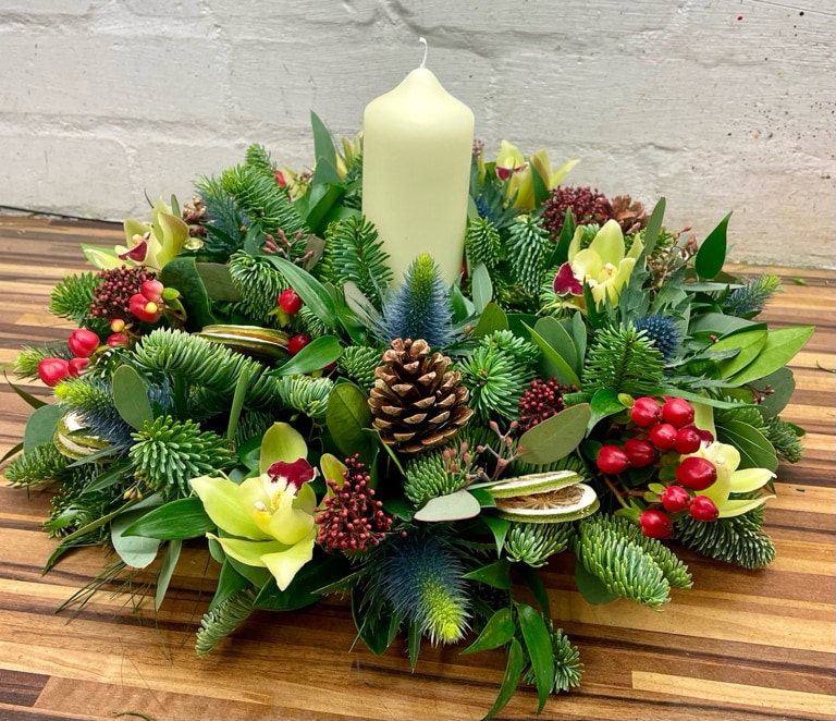 Scottish candle arrangement