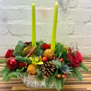 Mulled wine candle arrangement
