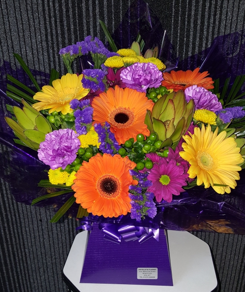 Rainbow mix aqua bouquet
