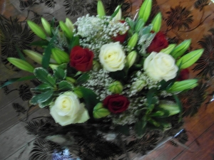 Red and white bouquet