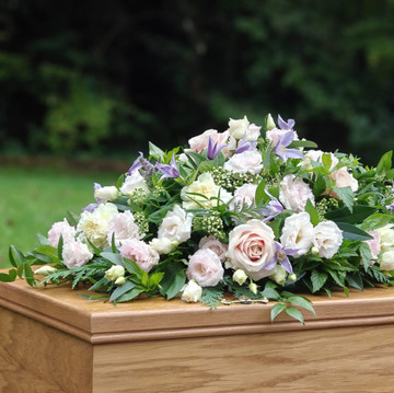 Pastel casket spray