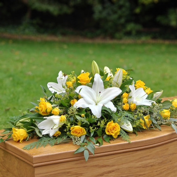 Rose-lily casket spray
