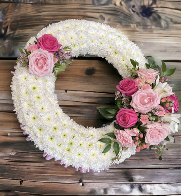 Pink massed wreath
