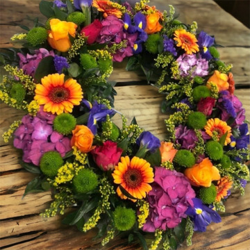 Bright floral wreath