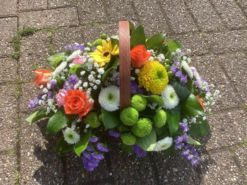 Cheerful blooms basket