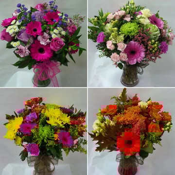 The vase of flowers