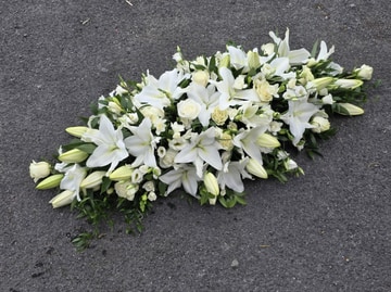 Fuller white casket