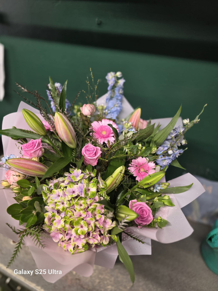 Pastel hydrangea bouquet