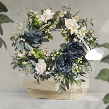 Classic white and green wreath artificial