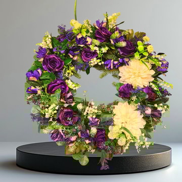 Violette artificial door wreath
