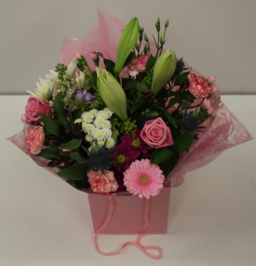 Bouquet in bag with water