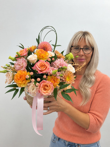 Pastel meadow basket