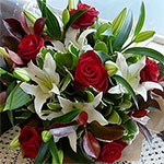 Rose and lilly handtied