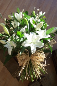 Tied sheaf with lilies