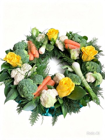 Garden harvest wreath