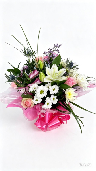 Pink lily bouquet