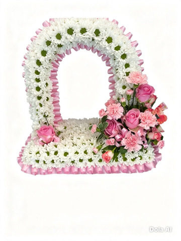 Pink garden arch