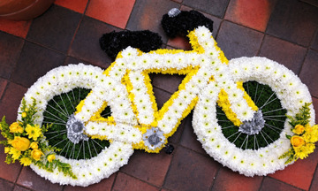 Floral bicycle tribute