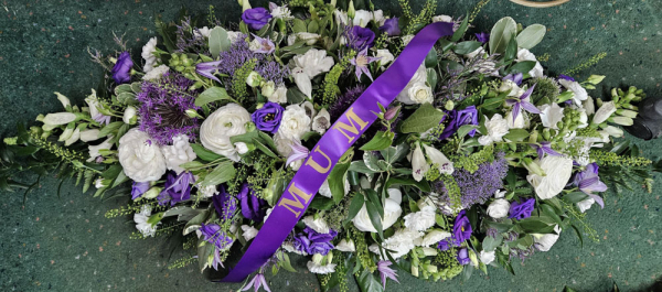 Purple-white spray