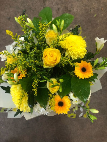 Golden glow bouquet