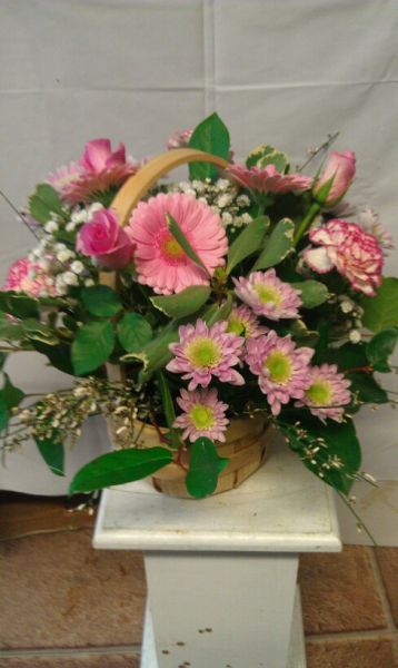 Pink petal basket