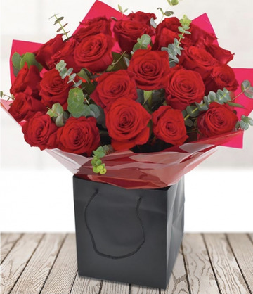 Twenty four red roses