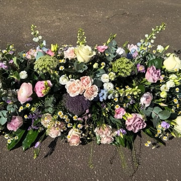 Casket spray-pastel shades