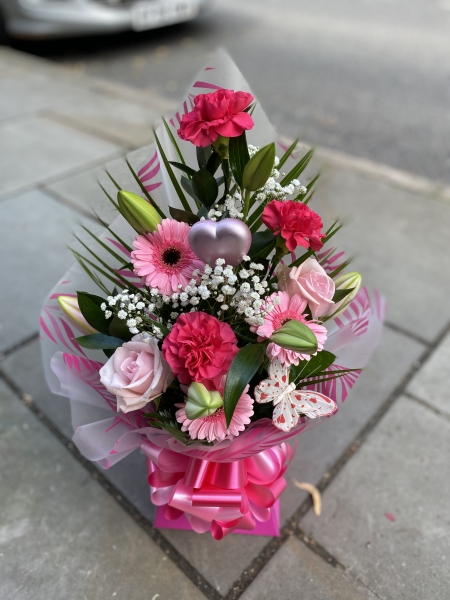Front facing hand tied