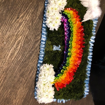 Funeral tribute rainbow