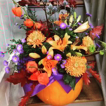 Funky pumpkin arrangement