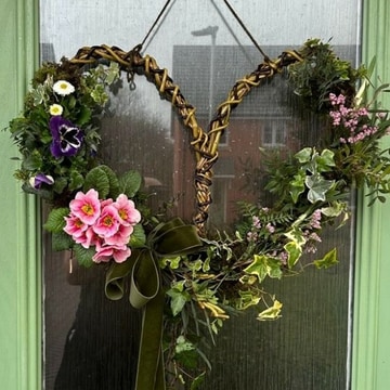 Natural willow door living wreath